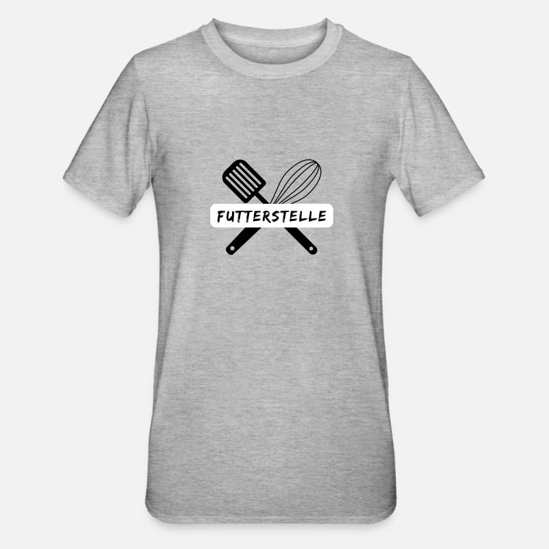 Futterstelle - Küche / Essen / Kochen - Unisex Polycotton T-Shirt - Grau meliert