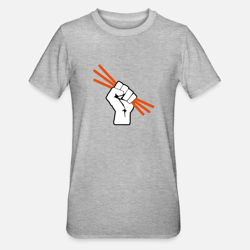 Leuchtstäbchen - Knicklicht - Faust - Unisex Polycotton T-Shirt - Grau meliert