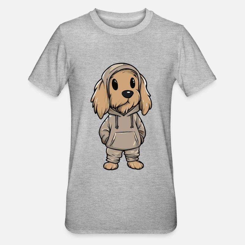 Chien de chasse afghan drôle - T-shirt polycoton Unisexe - gris chiné