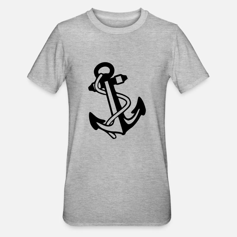 Anker - Unisex Polycotton T-Shirt - Grau meliert