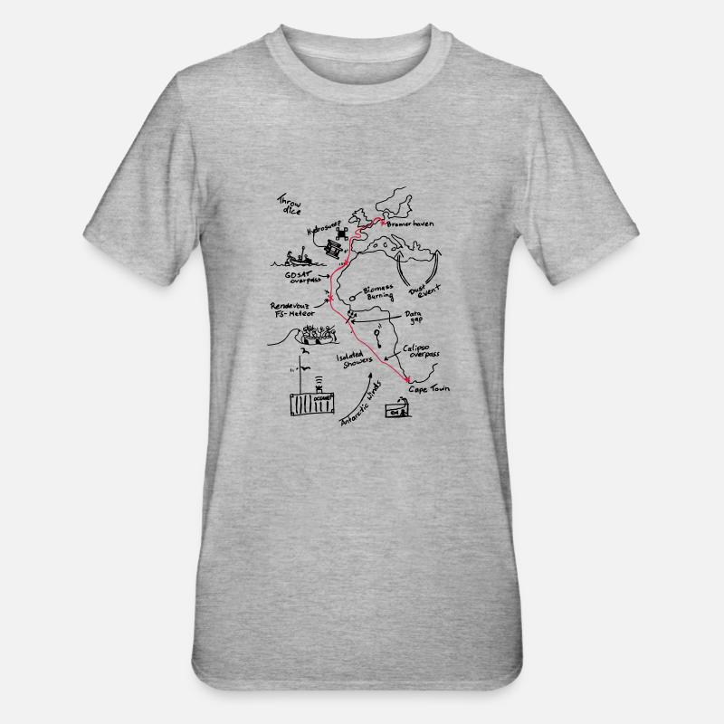 Polarstern Cruiseplot - Unisex Polycotton T-Shirt - Grau meliert