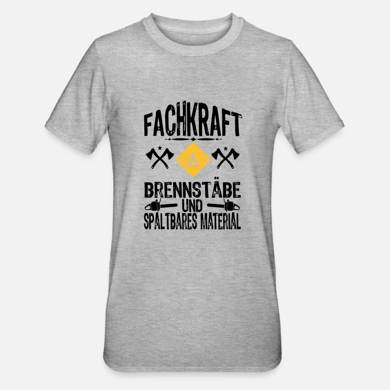 Fachkraft Holz - Unisex Polycotton T-Shirt - Grau meliert