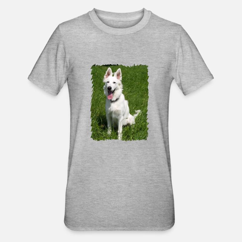 weißer Engel - Unisex Polycotton T-Shirt - Grau meliert