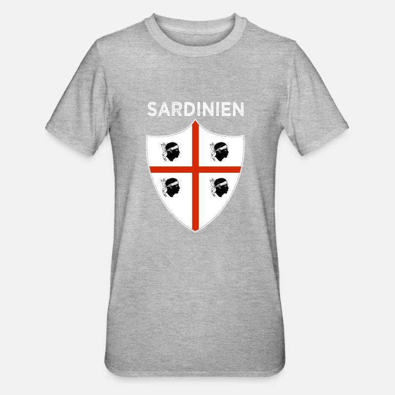 Sardaigne drapeau Sardaigne retro - T-shirt polycoton Unisexe - gris chiné