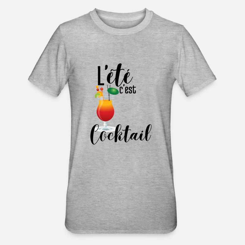L'été c'est cocktail - T-shirt polycoton Unisexe - gris chiné