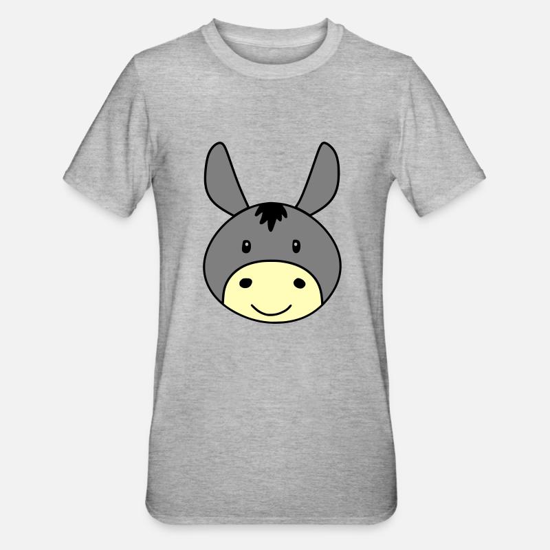 Âne mignon - T-shirt polycoton Unisexe - gris chiné