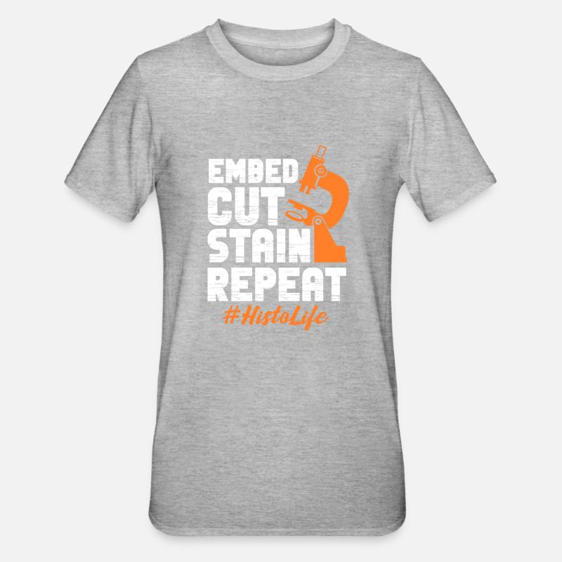 Embed Cut Stain Repeat - Unisex Polycotton T-Shirt - heather grey