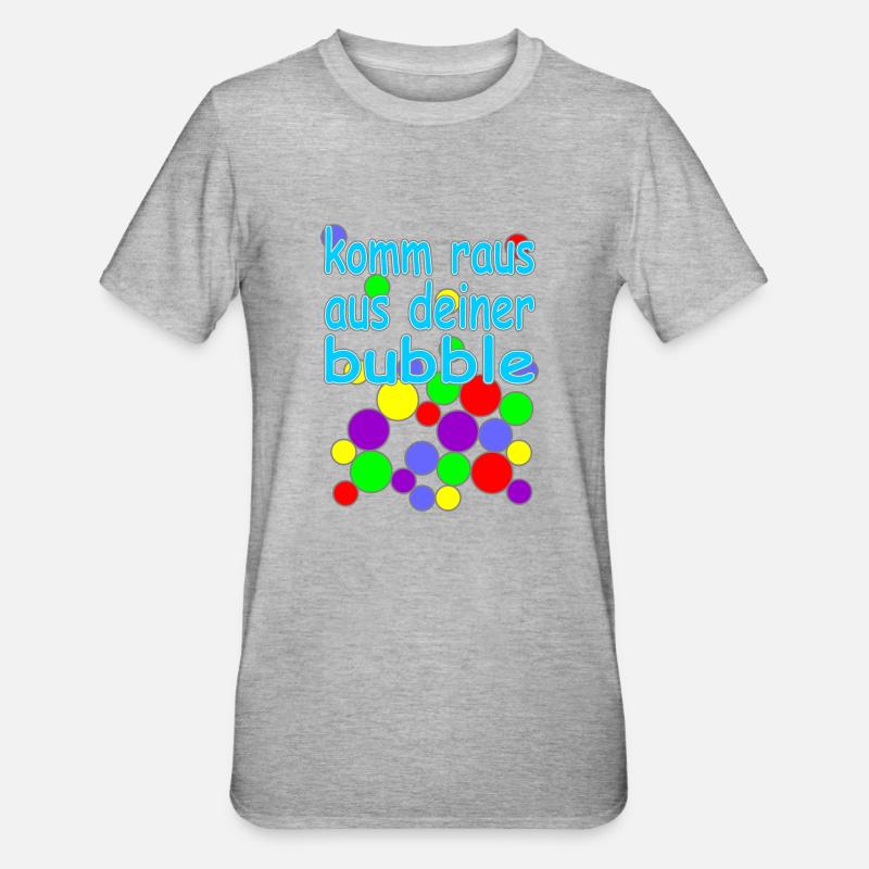 bubble deutsche Version Nr.2 - Unisex Polycotton T-Shirt - Grau meliert