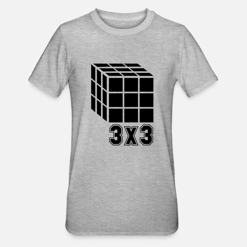 Cube Cube 3x3 - T-shirt polycoton Unisexe - gris chiné