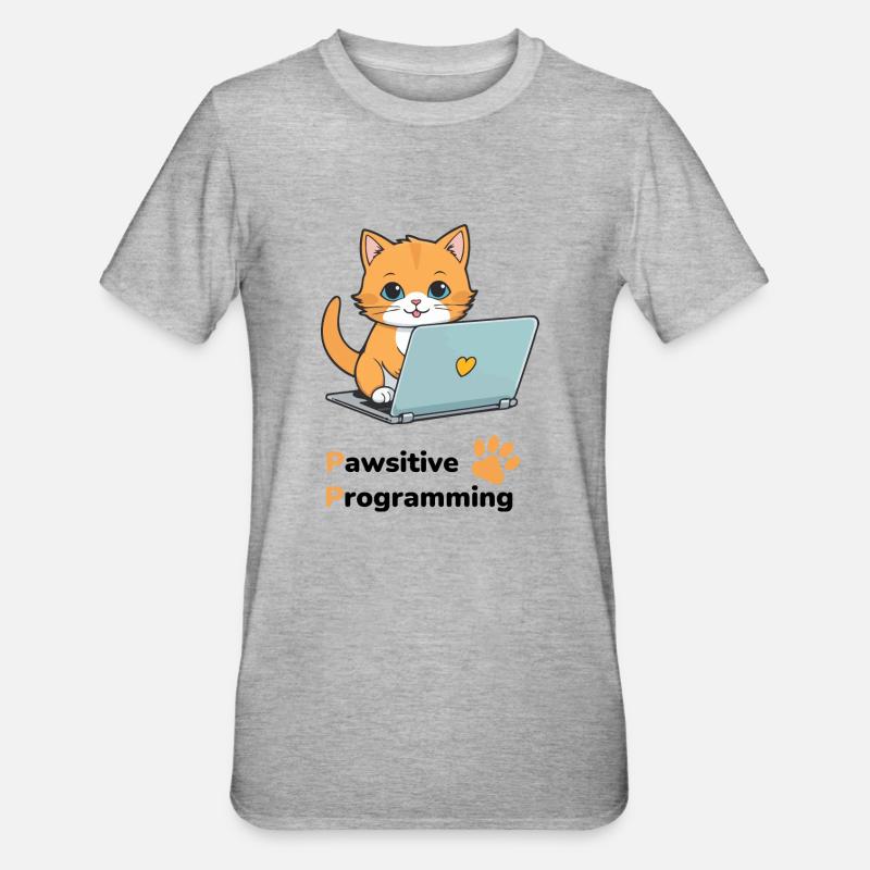 Programmation Pawsitive - T-shirt polycoton Unisexe - gris chiné