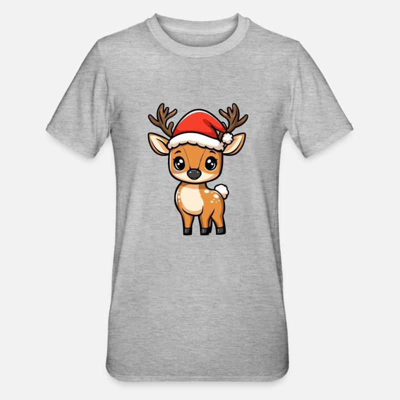 Noël du cerf - T-shirt polycoton Unisexe - gris chiné