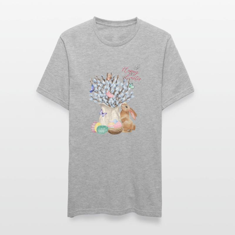 Happy Easter - Willow with Easter Eggs Unisex Polycotton T-Shirt
