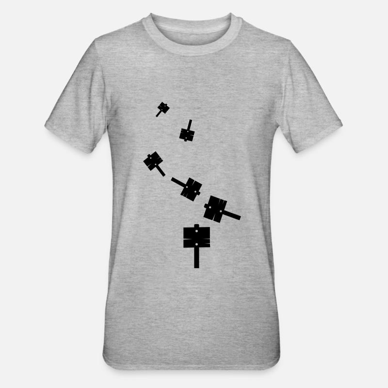 Wegweiser icon - Unisex Polycotton T-Shirt - Grau meliert