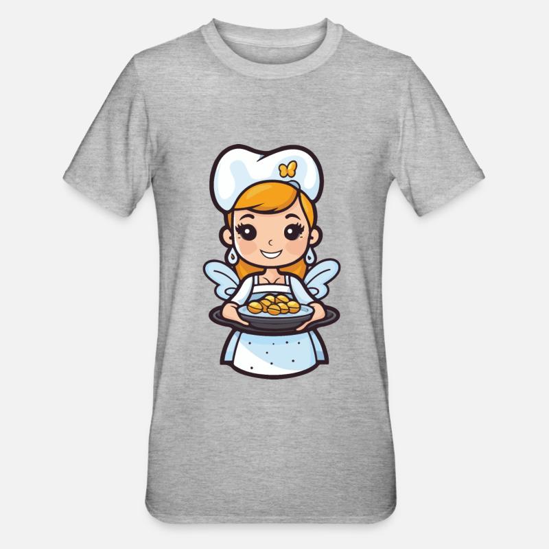 Fee Backen Kochen Niedlich - Unisex Polycotton T-Shirt - Grau meliert