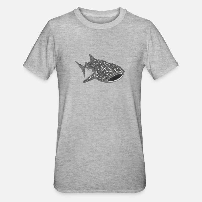Requin-baleine baleine poisson requin plongée - T-shirt polycoton Unisexe - gris chiné