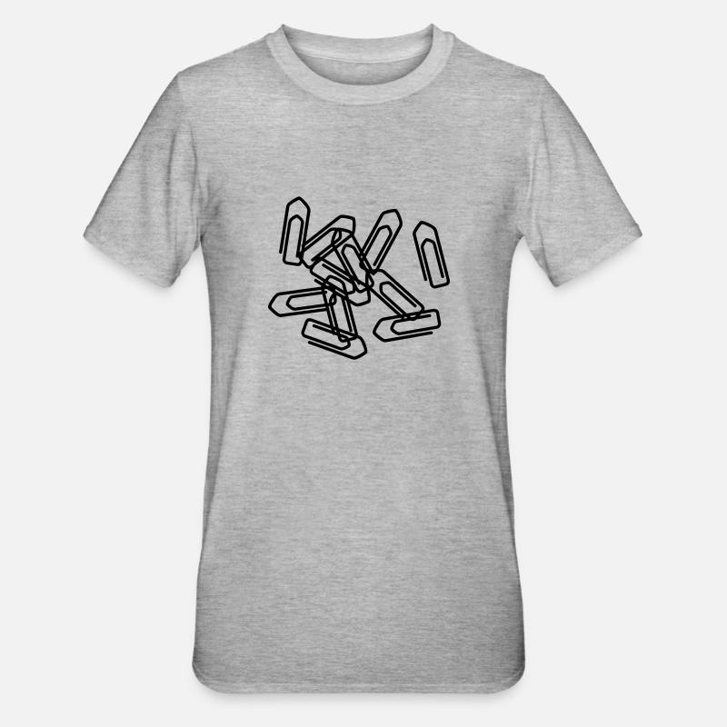 Büroklammer - Unisex Polycotton T-Shirt - Grau meliert