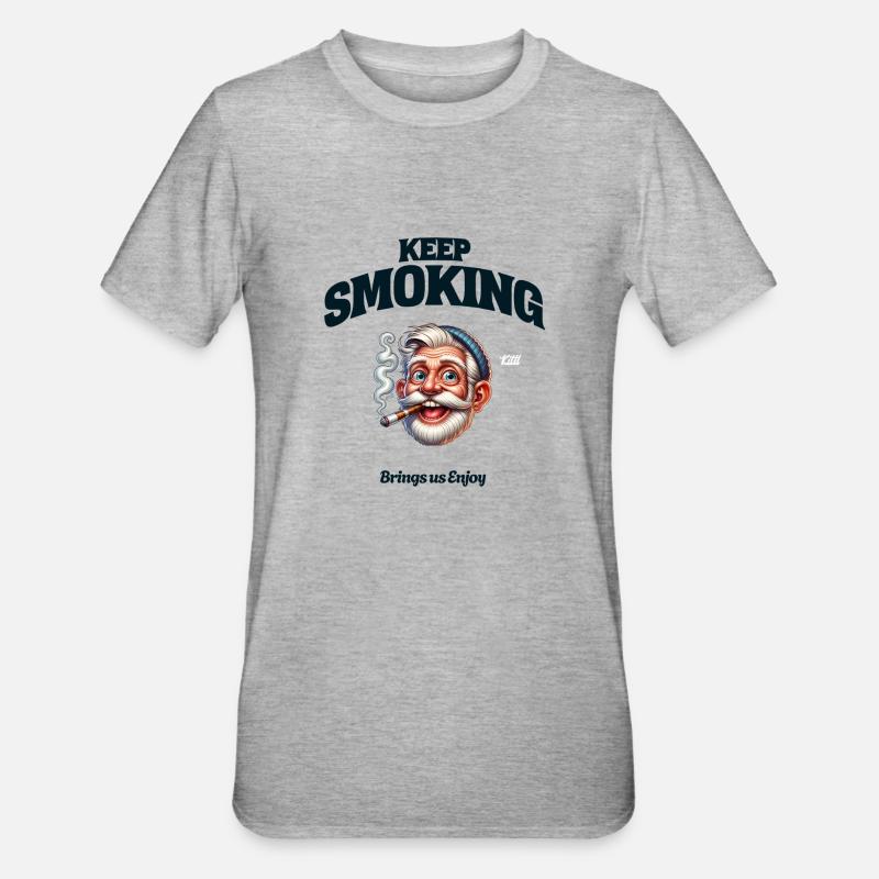 Keep Smoking - Unisex Polycotton T-Shirt - Grau meliert