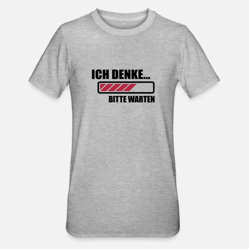 Ich denke - Unisex Polycotton T-Shirt - Grau meliert