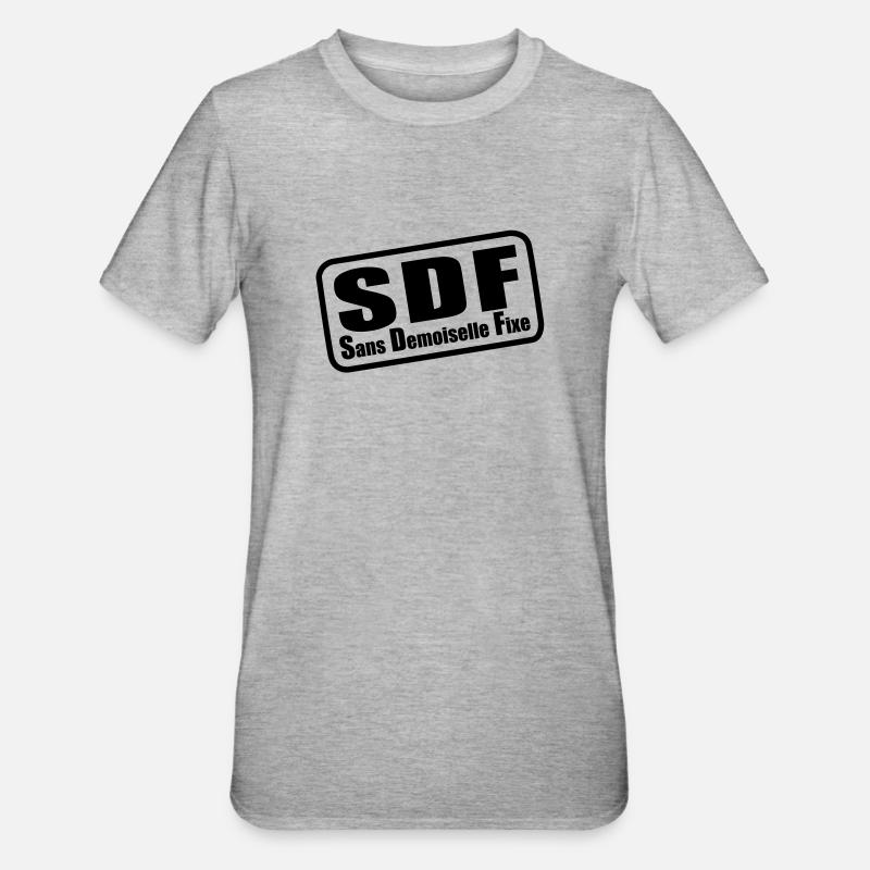SDF - T-shirt polycoton Unisexe - gris chiné