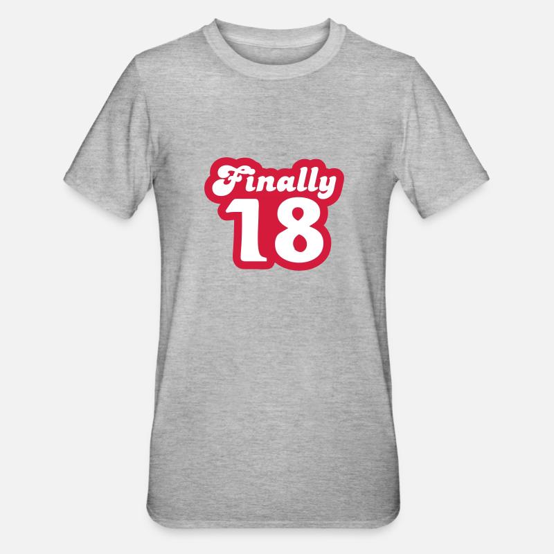 Finally 18 - T-shirt polycoton Unisexe - gris chiné