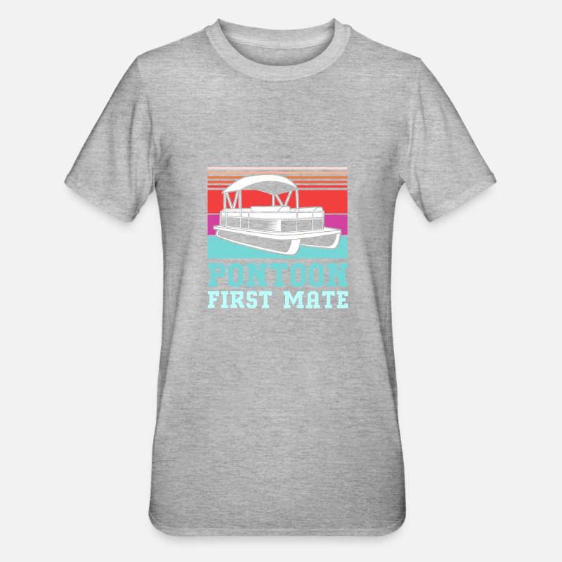 Pontonboot Boot Boote - Unisex Polycotton T-Shirt - Grau meliert
