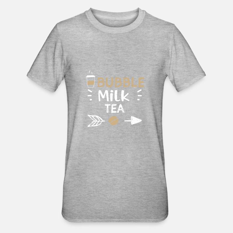 Bubble Milk Tea - Coffee - Unisex Polycotton T-Shirt - heather grey