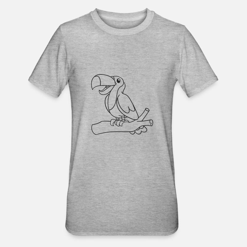 Tukan, Tukane, Vogel, Geschenk, Geschenkidee - Unisex Polycotton T-Shirt - Grau meliert