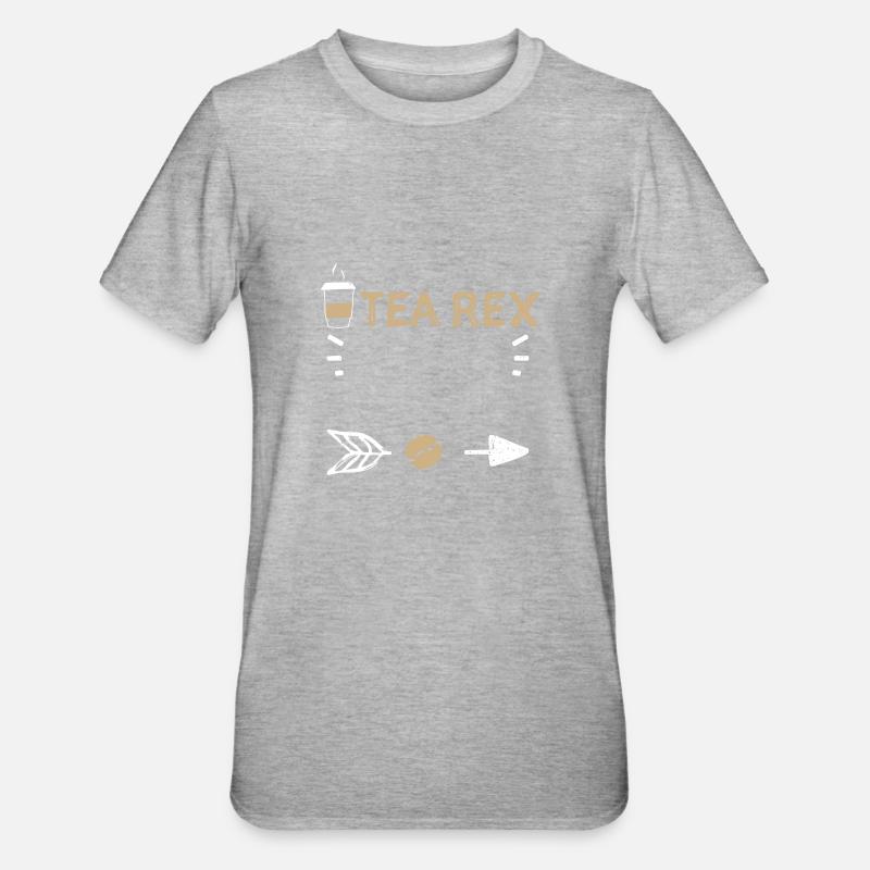 Tea Rex - Coffee - Unisex Polycotton T-Shirt - heather grey