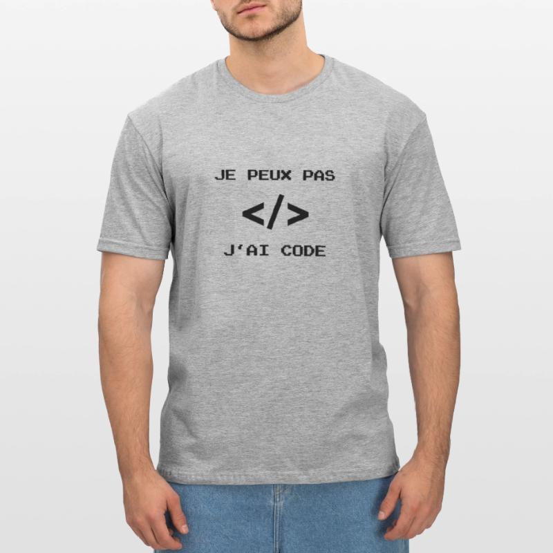 je peux pas j ai code développeur javascript dev T-shirt polycoton Unisexe