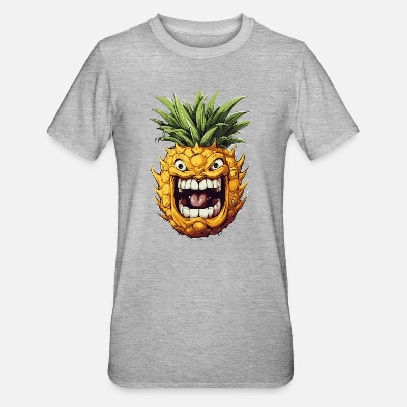 Drôle de fruit d’ananas - T-shirt polycoton Unisexe - gris chiné
