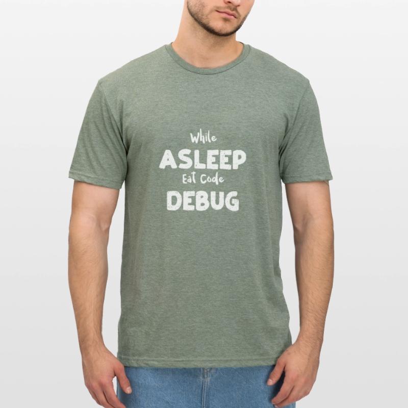While Asleep Eat Code Debug Unisex Polycotton T-Shirt