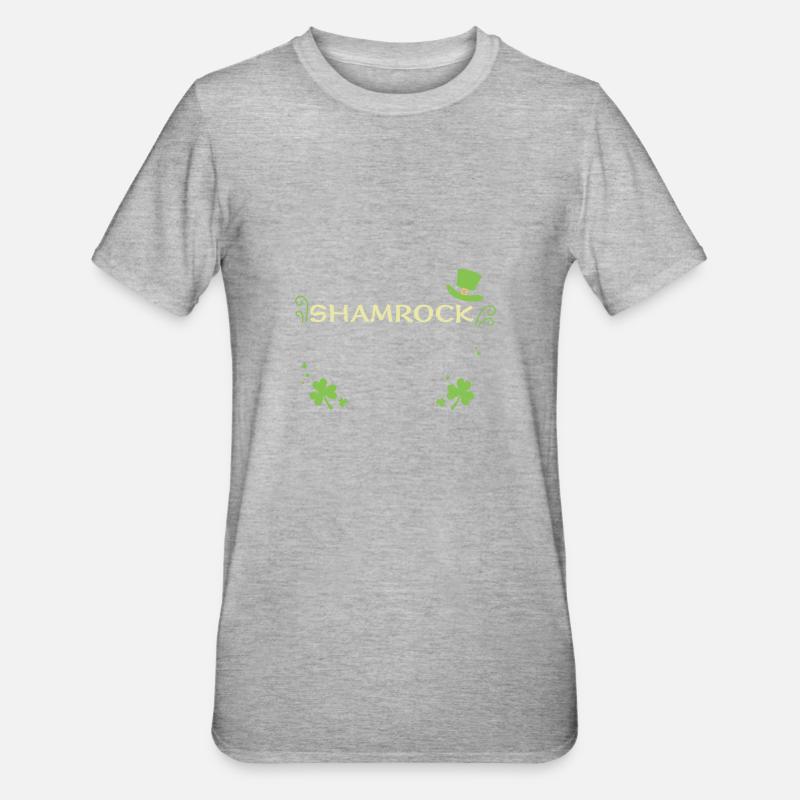 Shamrock - Saint-Patrick - T-shirt polycoton Unisexe - gris chiné