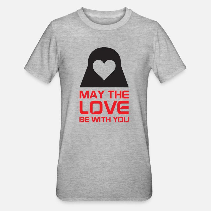 Möge die Liebe mit dir sein - Unisex Polycotton T-Shirt - Grau meliert