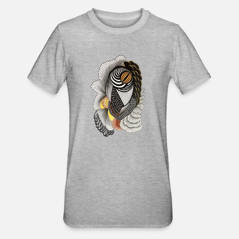 Geometric line drawing with scale pattern - Unisex Polycotton T-Shirt - heather grey