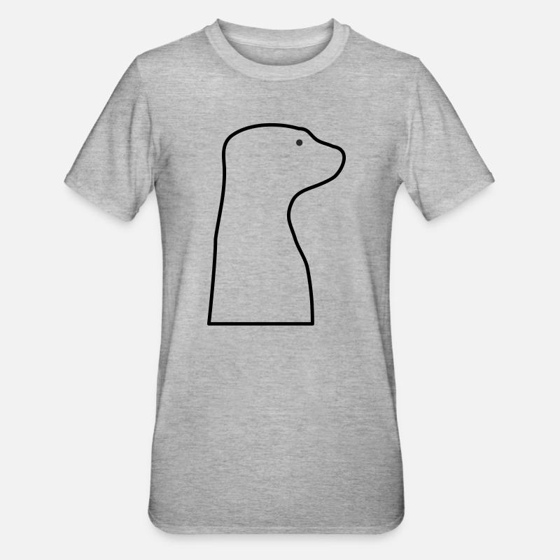 Erdmännchen - Unisex Polycotton T-Shirt - Grau meliert