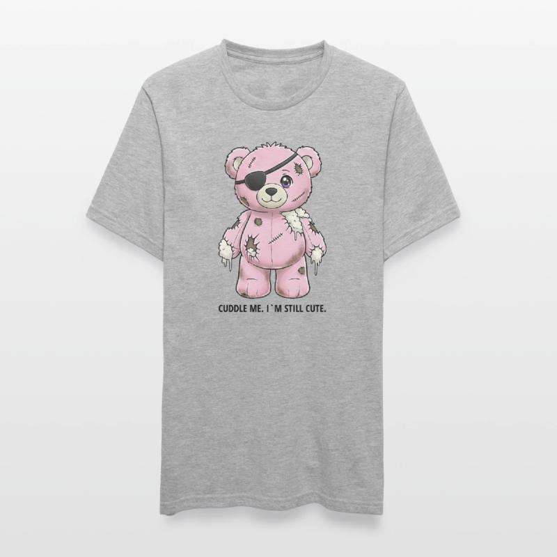 Patchwork Pinker Teddybär mit Augenklappe Unisex Polycotton T-Shirt