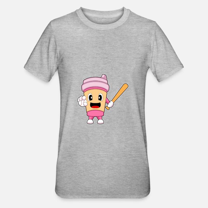 Coffee Baseball Baseball Bat - Unisex Polycotton T-Shirt - heather grey