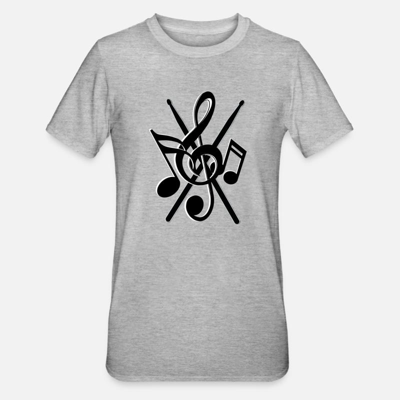 Les notes de Drumstick - T-shirt polycoton Unisexe - gris chiné