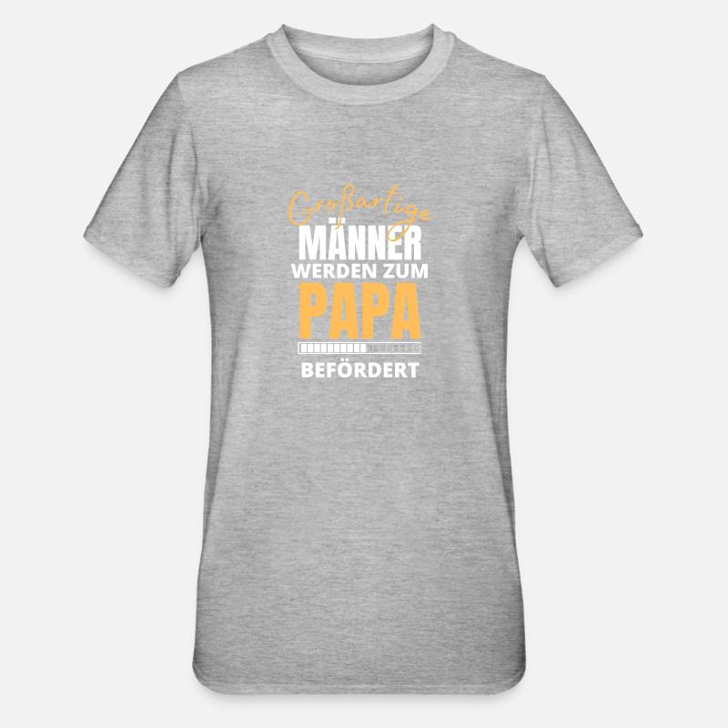 Werdender Papa Spruch Geschenk - Unisex Polycotton T-Shirt - Grau meliert