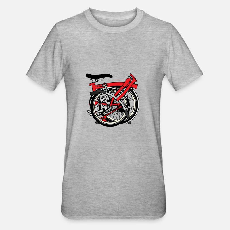Brompton Bicycle ready to be transported. - Unisex Polycotton T-Shirt - heather grey