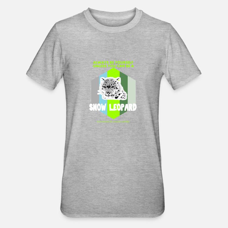 Sei ein Schnee Leopard Geschenk - Unisex Polycotton T-Shirt - Grau meliert