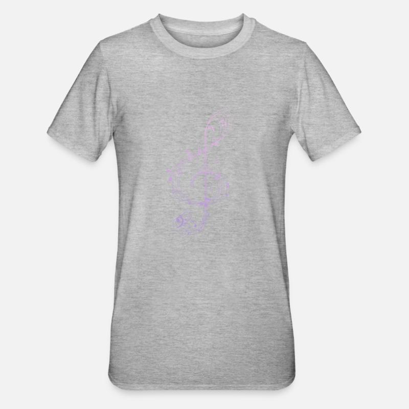 Musiknote - Unisex Polycotton T-Shirt - Grau meliert