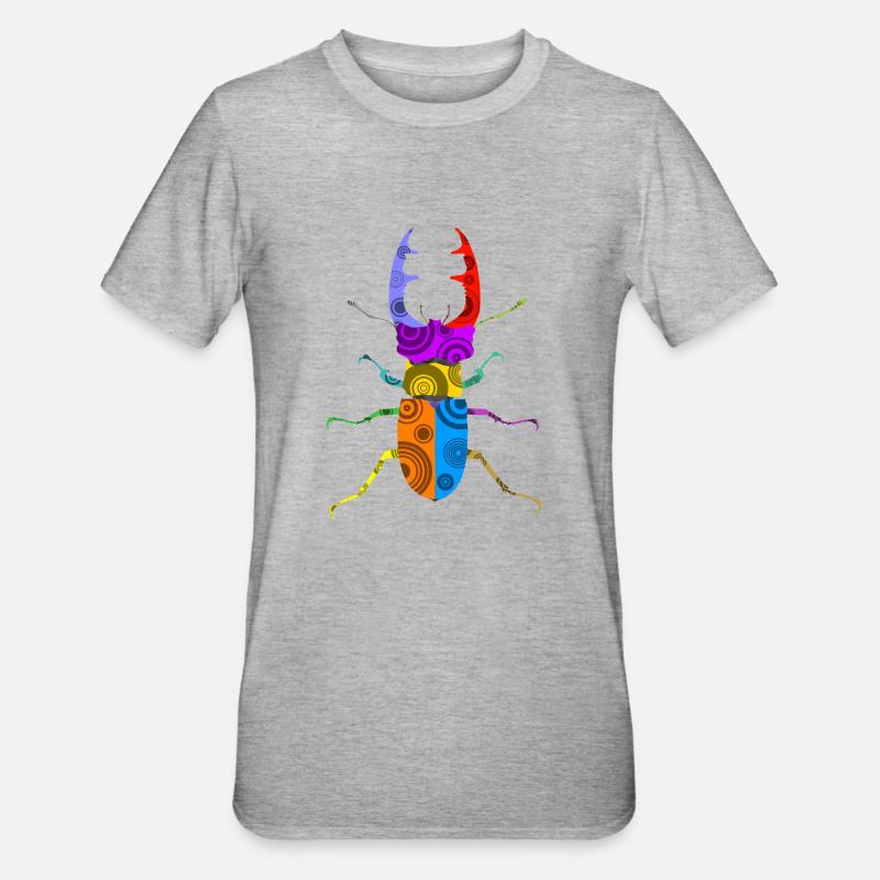 Hirschkäfer - Unisex Polycotton T-Shirt - Grau meliert