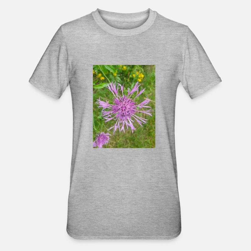 centaurée Centaurea scabiosa - T-shirt polycoton Unisexe - gris chiné
