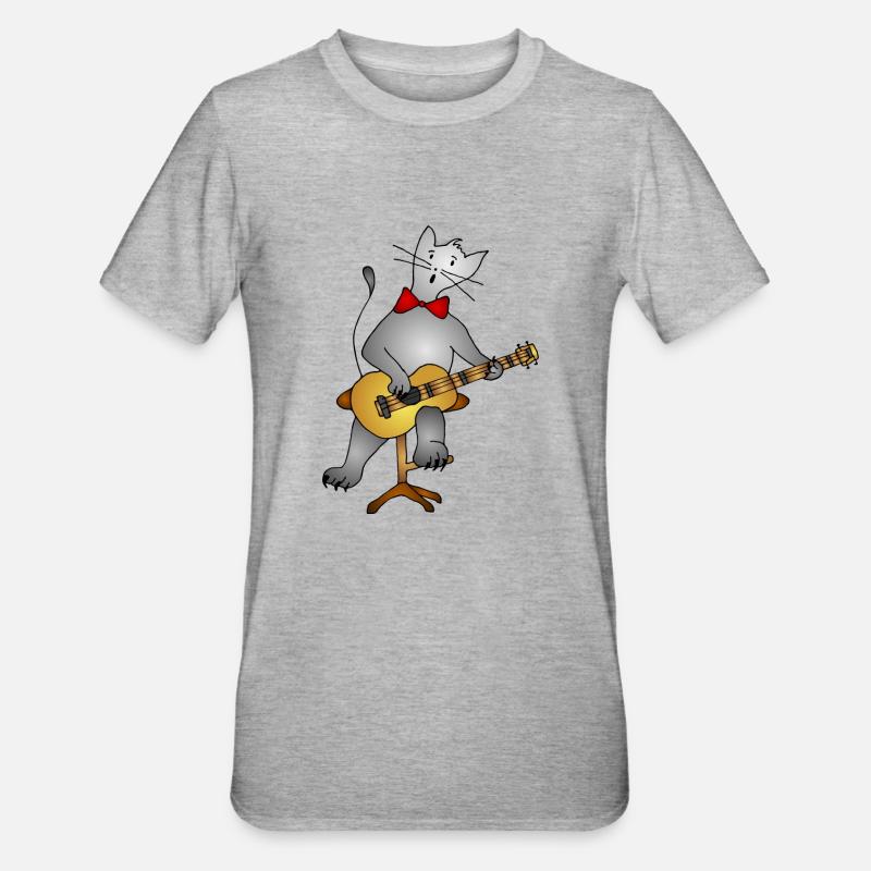 Chat - T-shirt polycoton Unisexe - gris chiné