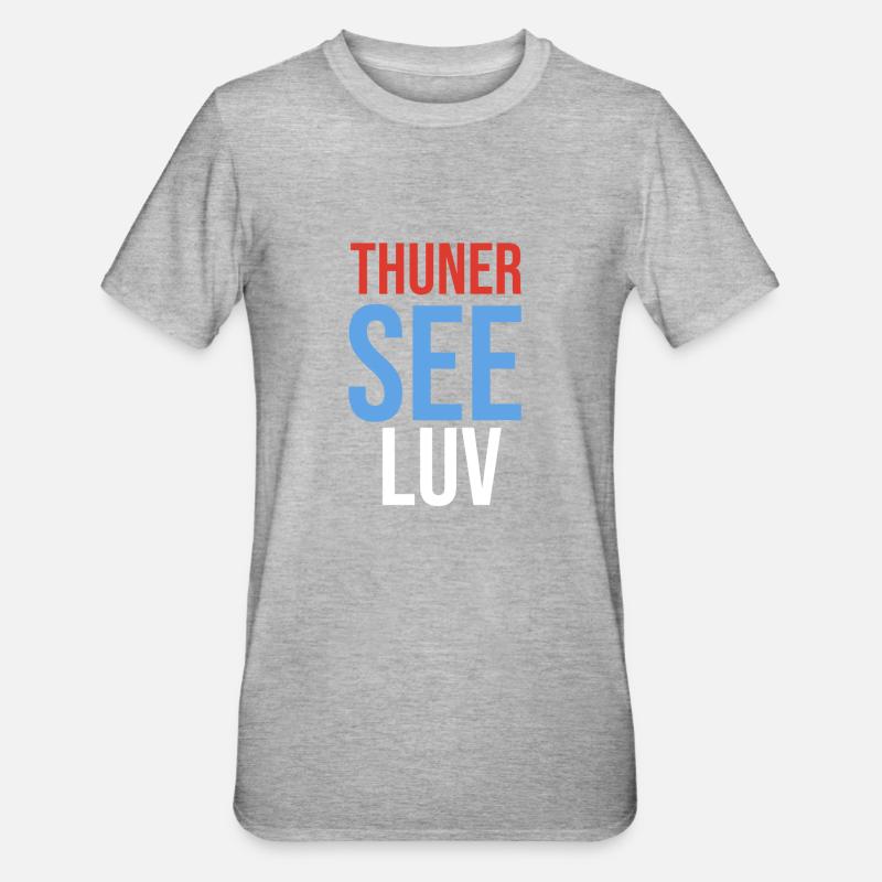 Lac de Thoune Luv - T-shirt polycoton Unisexe - gris chiné