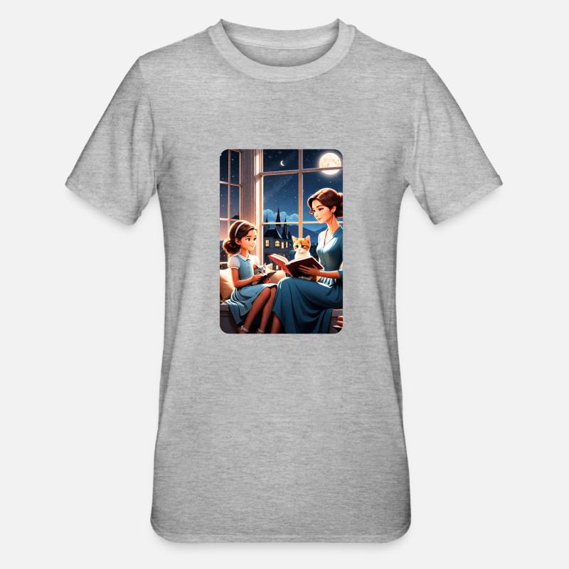 personalisiertes Design-Muttergeschenk - Unisex Polycotton T-Shirt - Grau meliert