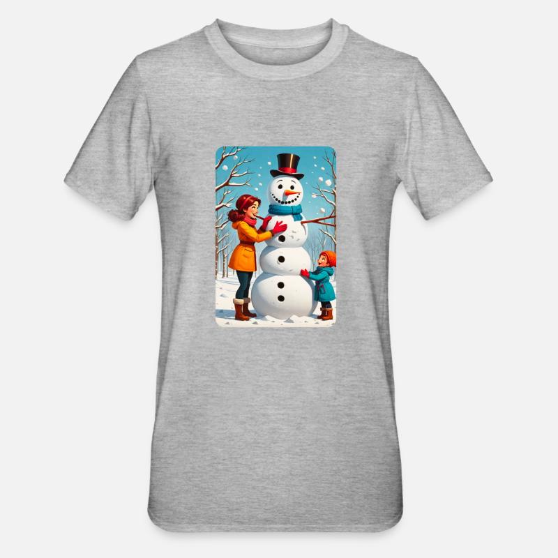personalisiertes Design-Muttergeschenk - Unisex Polycotton T-Shirt - Grau meliert