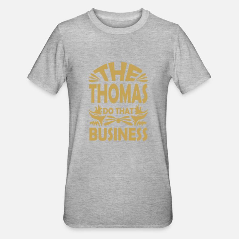 Nom : Thomas - T-shirt polycoton Unisexe - gris chiné