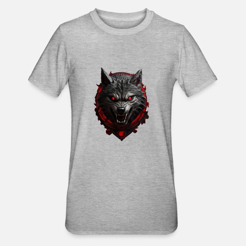 Devil's Wolf - Unisex Polycotton T-Shirt - heather grey